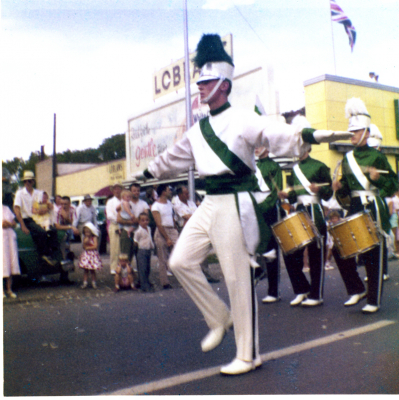 Drum Major Phil Hennings in Toronto parade (1958)
Photo submitted by Phil Hennings
Keywords: 1958