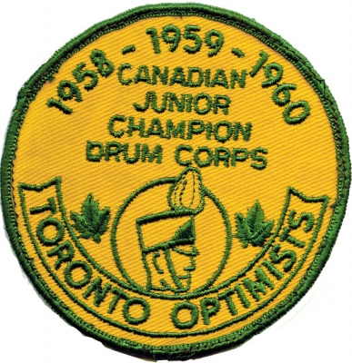 Toronto Optimists 1958-1960 Championship jacket crest
Submitted by Terry McColskey
Keywords: 1960
