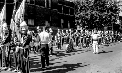 Toronto Optimists warming up (Grape Festival Parade, Welland, 1960)
Photo by Don Daber
Keywords: 1960