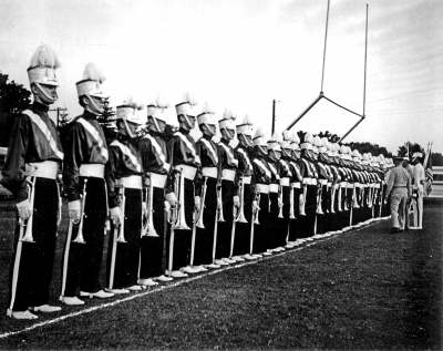 Corps inspection (1958)
L to R: Bob Bond, Henry Beben, Warren Berger, ?, Bob Owen, Bob Brown, ?, Len Perrin, Ken ?, Doug McPhail, Al Morrison

Photo submitted by Phil Hennings
Keywords: 1958