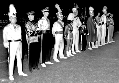 Drum Majors on retreat (Nationals, 1960) 
Photo by Don Daber
Keywords: 1960