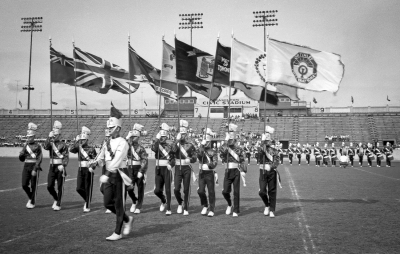 Toronto Optimists Colour Guard (Nationals, Hamilton, 1960)
Photo by Don Daber
Keywords: 1960