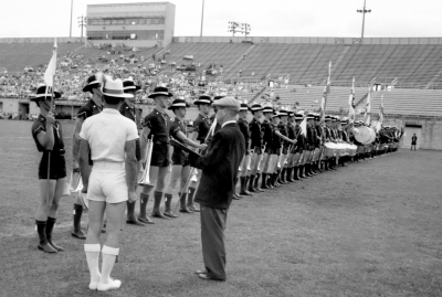 Preston Scout House at inspection (Nationals, Hamilton, 1960)
Photo by Don Daber
Keywords: 1960