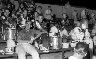 Toronto Optimists in the stands (Rochester, 1960)
Photo by Don Daber

Front: Ed Nanni, Harry Clark and Barry Bell

Behind Harry: ?, Glen Durish, Al Morrison, Terry Sweeney
Keywords: 1960