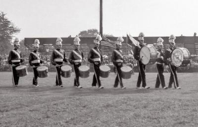 Toronto Optimists drum line (Emancipation Day, Windsor, 1961)
Photo by Don Daber
Keywords: 1961