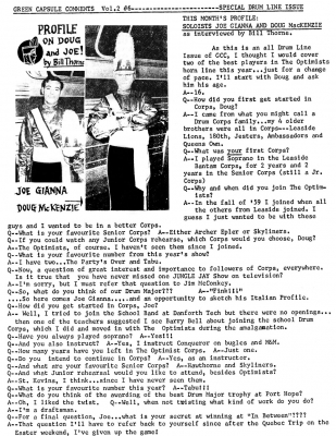 Bill Thorne interviews Joe & Doug (1962)
from 1962 Green Capsule Comments
submitted by Terry Sweeney
Keywords: 1962