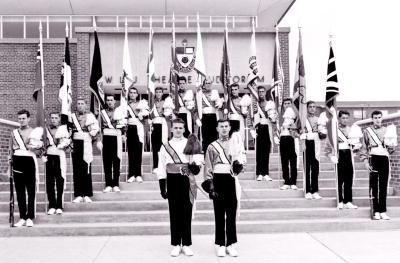 Toronto Optimists Guard (Waterloo, 1963)
Photo by Don Daber
Front: Andy Henderson, Guard Captain; Gene Chepswick, Guard Sergeant

L-R: Jim Bedford, Rifle; Ron Cooper; Jack Young;  Jim Nisbet; Bob Carell; John Diamond; Bob Keenan; Fred Lombard; Mike Powers; Al Peczeniuk; Ron Lombard; Emilio Russo; Tom Bedford; Chuck Clutterbuck, Rifle
Keywords: 1963