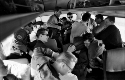 Ronn Prokop leads a sing-along on the bus (1963)
Photo by Don Daber
Keywords: 1963