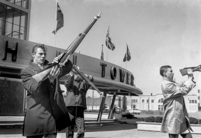 Bill McNabb, Nelson Duffy and John Diamond, Toronto Optimists rehearsing at the Shell Tower (CNE, 1964)
Photo by Don Daber
Keywords: 1964
