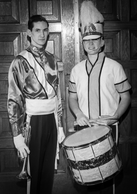 Bill Holloway in regular uniform with Mark Wicken in summer parade unform (1964)
Photo by Don Daber
Keywords: 1964