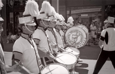 Toronto Optimists wearing summer parade tops (Menominee, MI, 1964)
Photo by Don Daber
Keywords: 1964