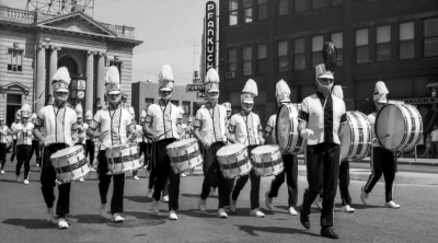 Toronto Optimists wearing summer parade tops (Menominee, MI, 1964)
Photo by Don Daber
Keywords: 1964