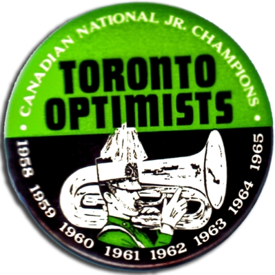 Toronto Optimists 1965 Corps Button
submitted by Randy Cochrane
Keywords: button 1965