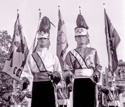 Gene Chepswick (Guard Captain) and Guy Vezina (Guard Sergeant) Toronto Optimists on parade (Waterloo, 1965)
Photo by Don Daber
Keywords: 1965