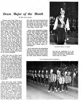 1965: Article on Andy Henderson, DM
from Drum Corps Digest, March 1965
Keywords: 1965