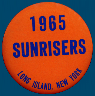 Sunrisers button (1965)
Submitted by John Shearer
Keywords: button 1965