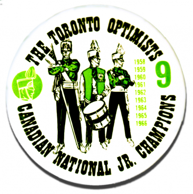 Toronto Optimists 1966 Corps Button
Submitted by Randy Cochrane
Keywords: button 1966