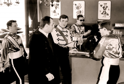 L-R: Dave Sims, Paul and Peter Mosley (Del uniform), Emilio Russo and John MacDonald (Individuals, 1968)
Photo by Don Daber
Keywords: 1968