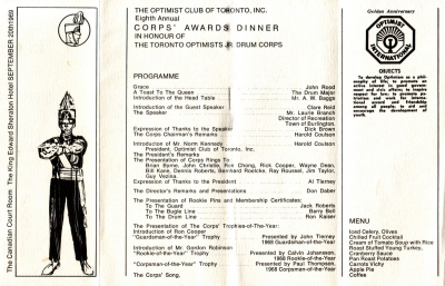 1969 Banquet Programme
Submitted by Randy Cochrane
Keywords: 1969