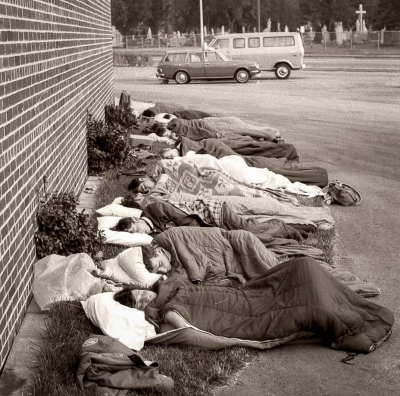 Members of Optimists resting after the long drive to Madison (Madison, 1970)
Photo by Don Daber
Keywords: 1970