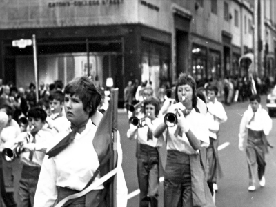 Optimist Lancers on Yonge St, in Toronto (1970)
Photo submitted by Randy Cochrane
Keywords: 1970