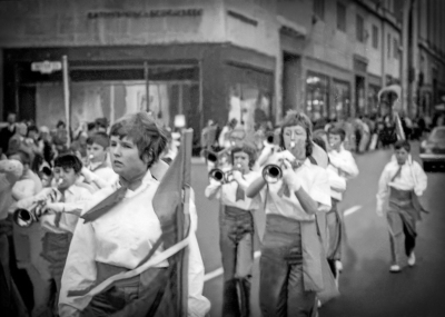 Rita Cochrane, Optimist Lancers by Eaton's College Park (Shriners' Parade, 1970)
Photo by Don Daber
Keywords: 1970