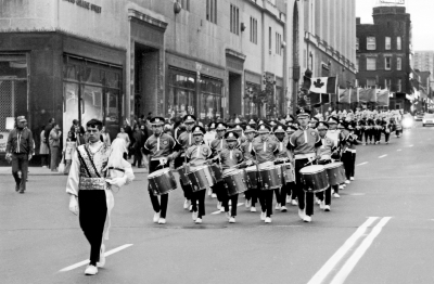 Optimist Cadets with Toronto Optimists behind (Shriners Parade, 1970)
Photo by Don Daber
Keywords: 1970