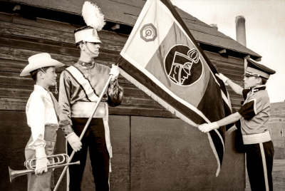 Promo shot showing a member of the Optimist Lancers, Optimist Cadets and the Toronto Optimists (1970)
Photo by Don Daber
Keywords: 1970