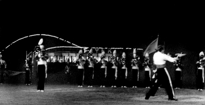 Bob Burman, Mellophone Solo in Caravan; Paul Thompson conducting the Optimists (CNE, 1971)
Photo by Don Daber
Keywords: 1971