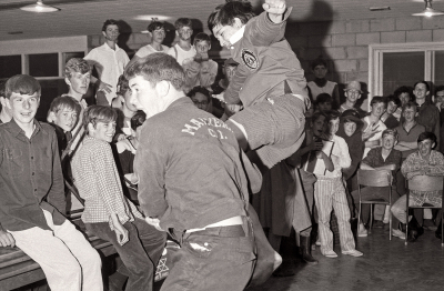 Ron Chong teaches new recruits the Flying Kick (1971)
Photo by Don Daber
Keywords: 1971