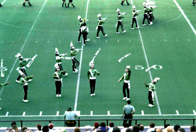 Toronto Optimists (Nationals Prelims, 1972)
L to R: Mike Williams' arm & rifle (sorry Mike!), Chris White, Mike Tierney, Ric Brown, Brian Hogan & Rick Carrick

Photo submitted by Brian Hogan
Keywords: 1972