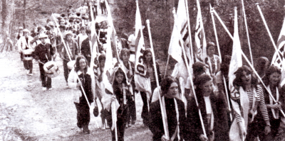 Marching to Practice (Flesherton Camp, 1972)
Photo submitted by Randy Cochrane
Keywords: 1972