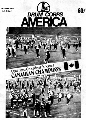 Toronto Optimists on the cover of Drum Corps America (1972)
Photo submitted by Randy Cochrane
Keywords: 1972