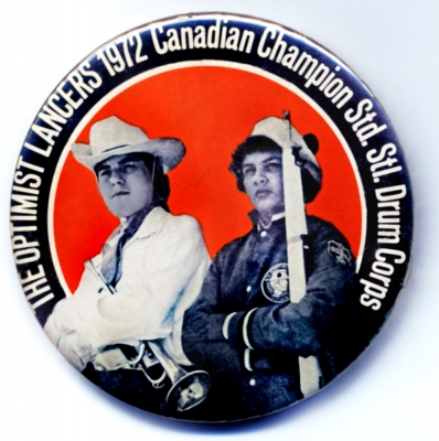Optimist Lancers button (1972)
Submitted by Al Hester
Keywords: button 1972