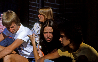  Brian Petschke, Linda Bailley,  Lucy Chilco and Wayne Dillon (Colorado, 1977)
Photo taken by Bob Carell
Keywords: 1977