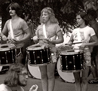 Dave Phillips, Terry McCullough, Johanne Briere and Pat Irvine (bottom) of Seneca Optimists (1977)
Photo by Bob Carell

Keywords: 1977
