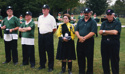 Optimists Alumni (Reunion, 2003)
L-R: Marcel Smolinski, George Wright, Ric Brown, Mhairi Cumming, Vern Johansson, Andy Henderson

Submitted by Vern Johansson
Keywords: 2003