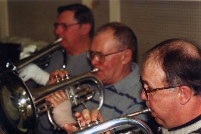Phil Hennings, Warren Mills & Rick Shearer at rehearsal (Jan 2003)
Submitted by Vern Johansson
Keywords: 2003