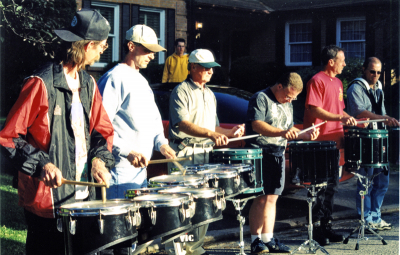 Part of the Optimists Alumni drumline (2004)
Photo by Dave Blevins
Keywords: 2004