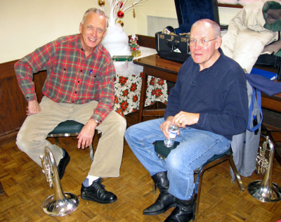 Len Perrin (left) and Warren Mills (Christmas Party, 2005)
Photo by Phil Hennings
Keywords: 2005