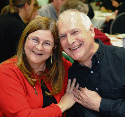 Pat Buttigieg and Bob Carell, Christmas party (2008)
Photo by David Johns
Keywords: 2008
