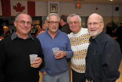 Brian Adam, Ron Cottrell, Brian Collingdon & Barry Bell (Christmas Social, 2009)
Photo by David C. Johns
Keywords: 2009