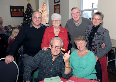 Back: Brian Adam, Betty & Phil Hennings, Holly Adam; Front: Ron & Pat Cottrell (Christmas Social, 2010)
Photo by Dave Johns 
Keywords: 2010