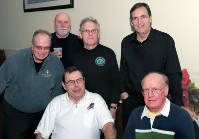 Back: Parky, George, Eric, Tom; Front: Ed Law & Lorne (Christmas Social, 2010)
Photo by David Johns
Keywords: 2010