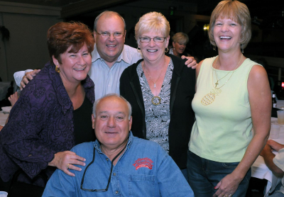 Ed Finoro, Rick & Sue Robida with friends from Cabs at the corps party (Rochester, 2010)
Photo by David Johns
Keywords: 2010