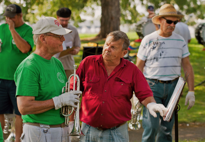 Jack Roberts, Terry Sweeney and Rick Lang, Optimists Alumni rehearsing (Rochester, 2011)
Photo by David Johns
Keywords: 2011