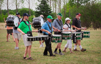 Optimists Alumni drums (Kitchener rehearsal, 2011)
Photo by David Johns
Keywords: 2011