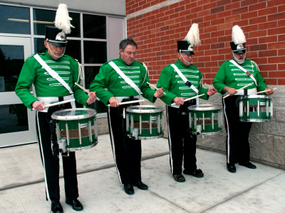 Drummers warming up (Uxbridge Santa parade, 2011)
Photo by Eric McConachie
Keywords: 2011