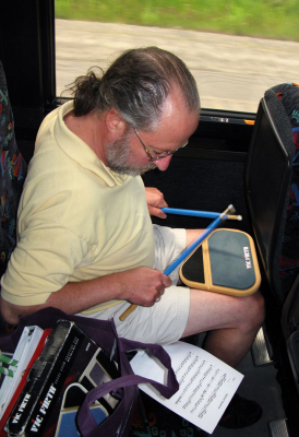 Roger Rafson on the bus (Sudbury, 2011)
Photo by David Johns
Keywords: 2011