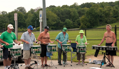 Scott, Jeff, Doug, Lorne, Cindy and Brian, Optimists Alumni rehearsing (DCA, Annapolis, 2012)
Photo by Eric McConachie
Keywords: 2012